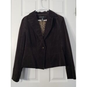 Nine West Womans  Blazer Corduroy Dark Brown Size 12